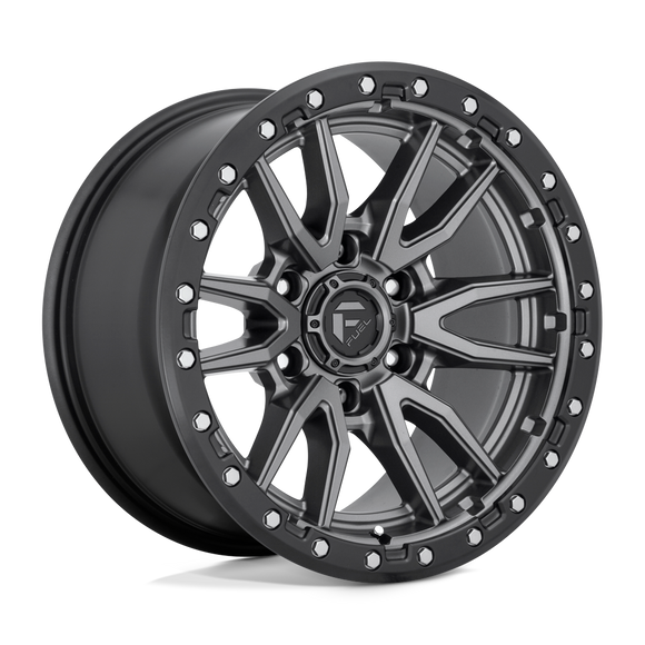 Fuel Rebel 17x9 Wheel – Matte Gunmetal w/ Black Bead Ring (5x5 Bolt Pattern)