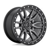 Fuel Rebel 17x9 Wheel – Matte Gunmetal w/ Black Bead Ring (5x5 Bolt Pattern)